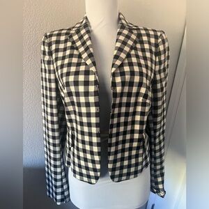 Akris Punto peplum checkered blazer